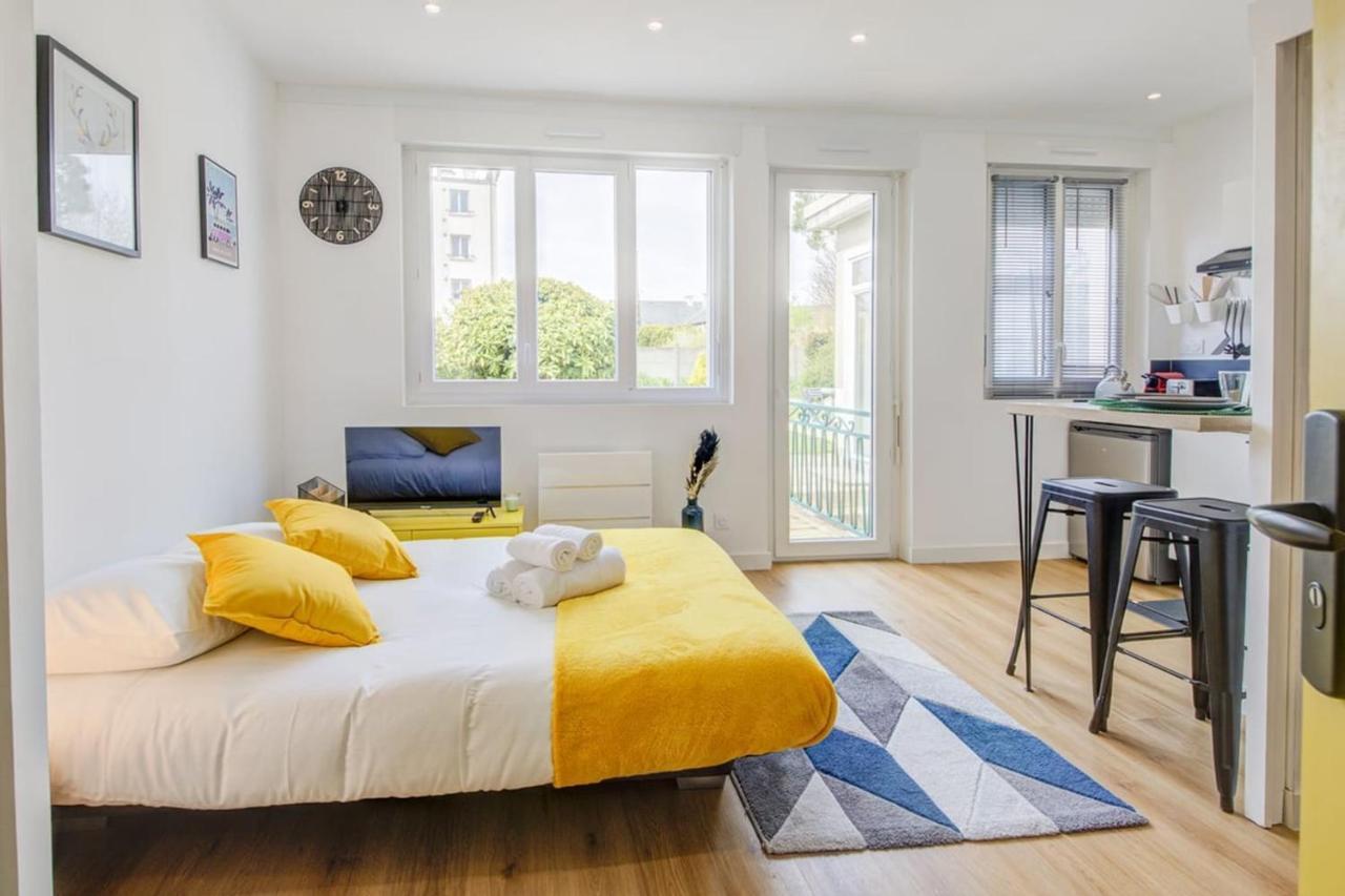Le Yellow, Studio Renove, Tout Confort, Jardin Apartment Saint-Jacques-de-la-Lande Exterior foto